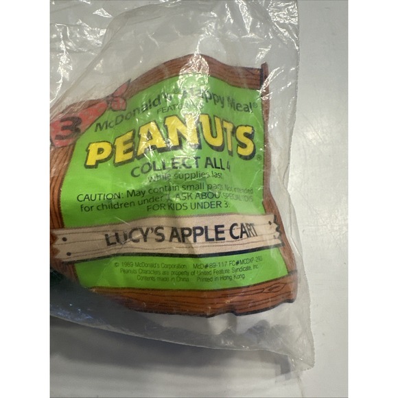 McDonald's Other - Peanuts Lucy's Apple Cart 1989 McDonald's Vinyl Toy Figurine Vintage